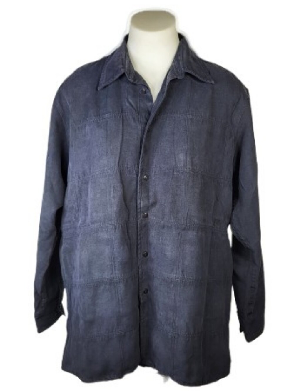 R & R Casuals Men's Black Long Sleeve Button Down Shirt Sz lg